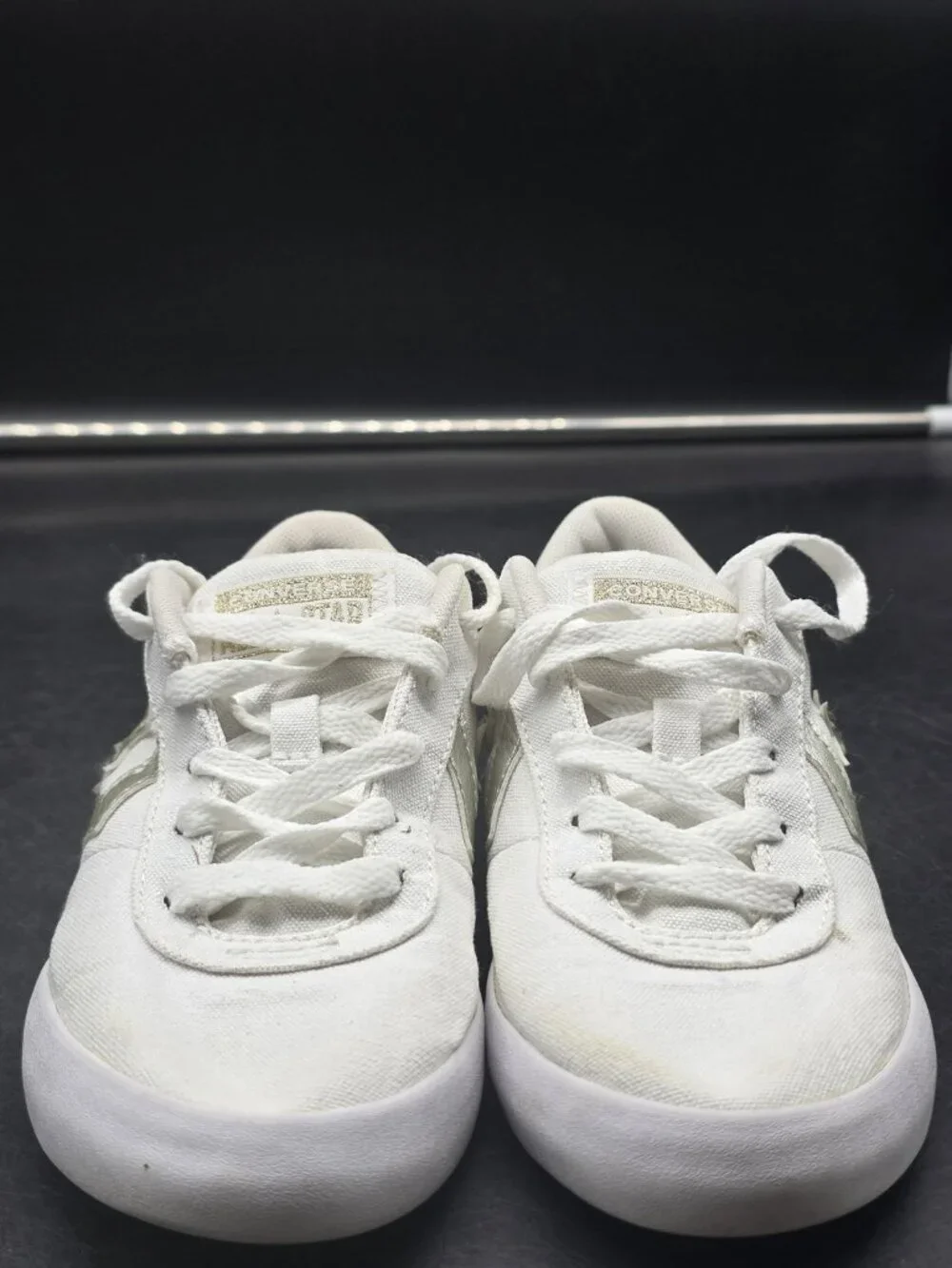Converse All Star Shoes Kids 2 White Point Star Canvas Low Top Sneakers 361810F